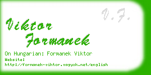 viktor formanek business card